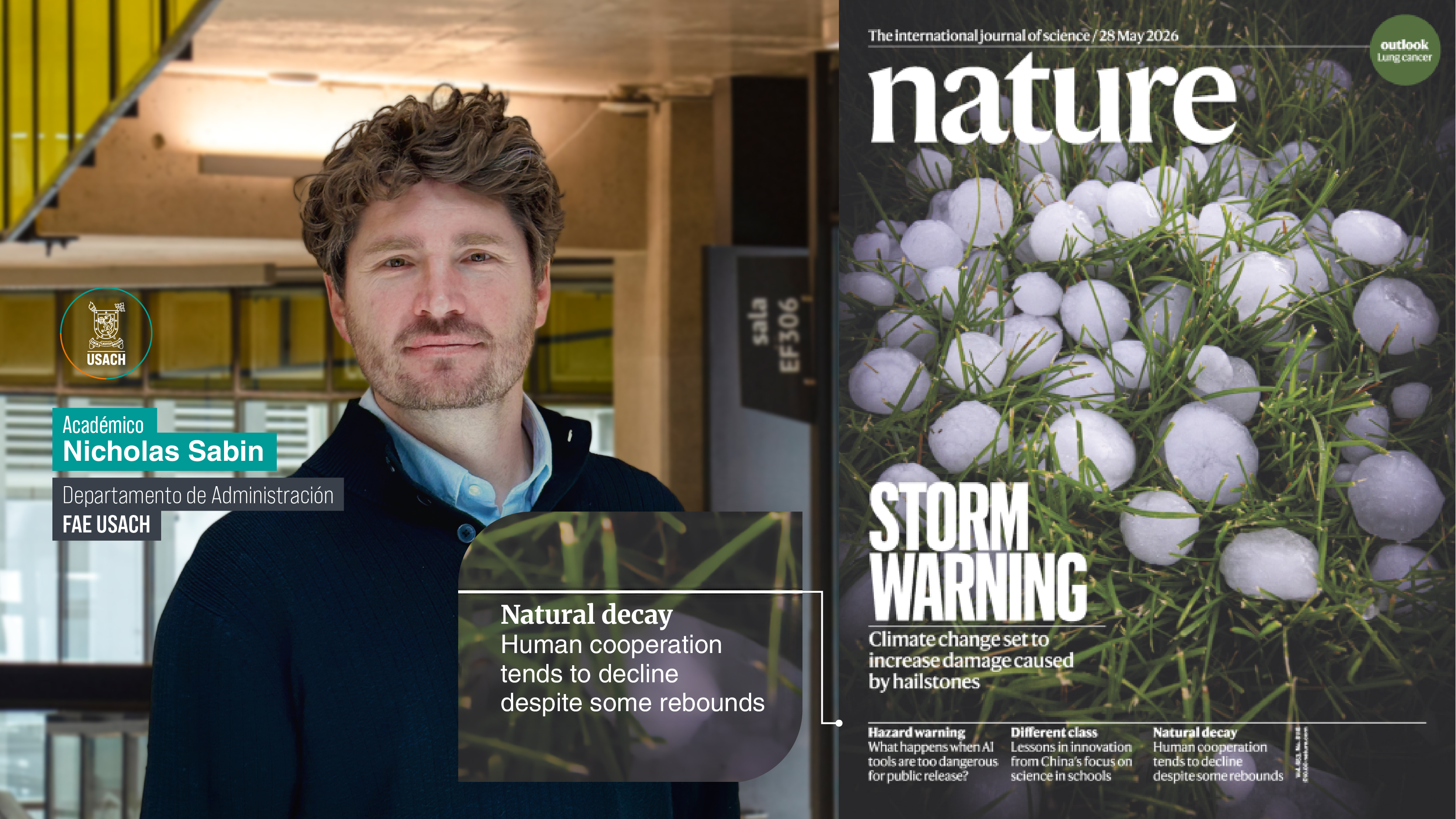 Académico FAE Usach publica en Nature investigación sobre el declive y recuperación de la cooperación humana 